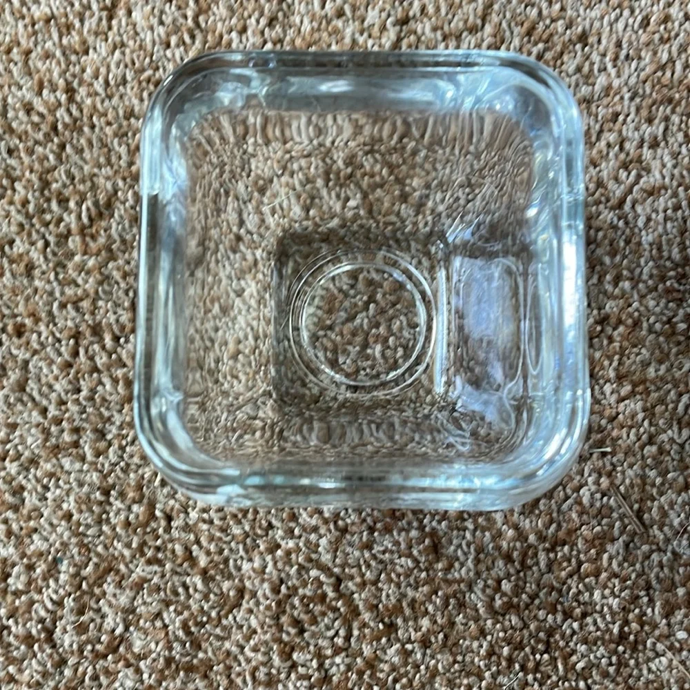 VTG Thick Heavy Clear Glass Candle Holder